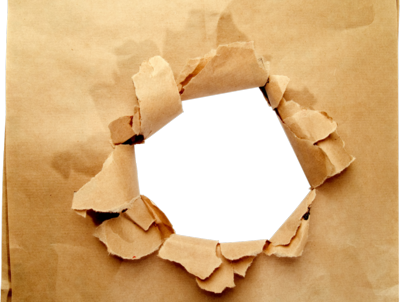 Paper Bag - Paper With A Hole (400x302), Png Download