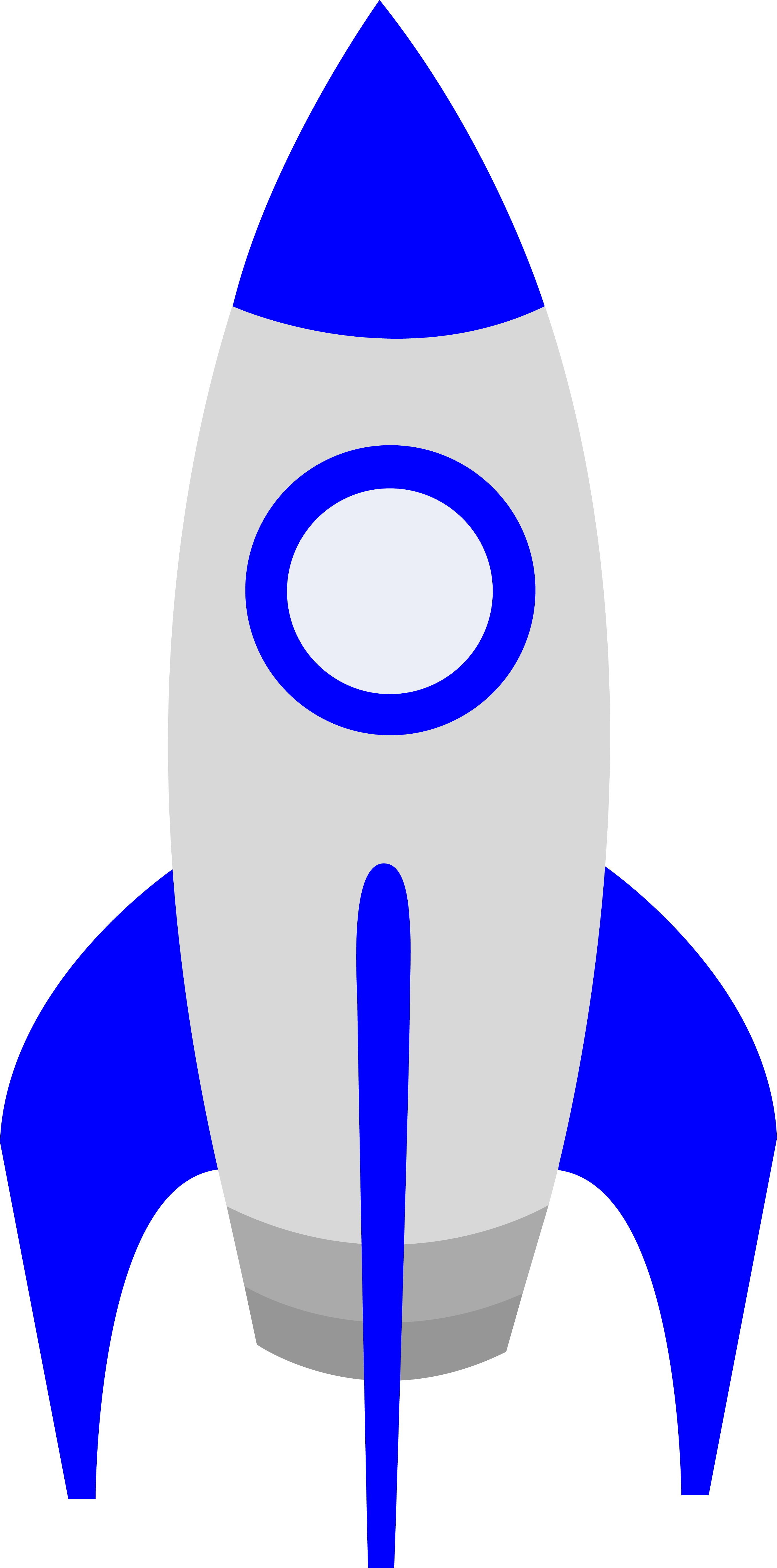 Cute Blue Retro Rocket - Rocket Ship Clip Art (2716x5482), Png Download