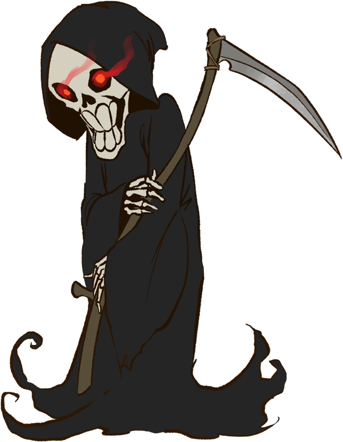 Graphic Free Free Collection Download And Share Drawn - Halloween Grim Reaper Cartoon (800x946), Png Download