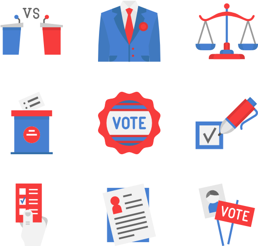 Elections - Politic Flat Icon (600x564), Png Download