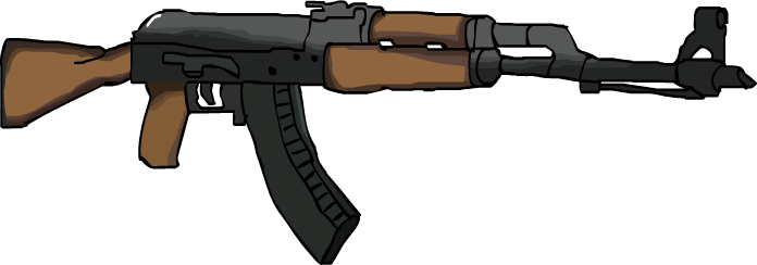 Ak47 Drawing Cartoon - Ak 47 Cartoon Png (696x244), Png Download