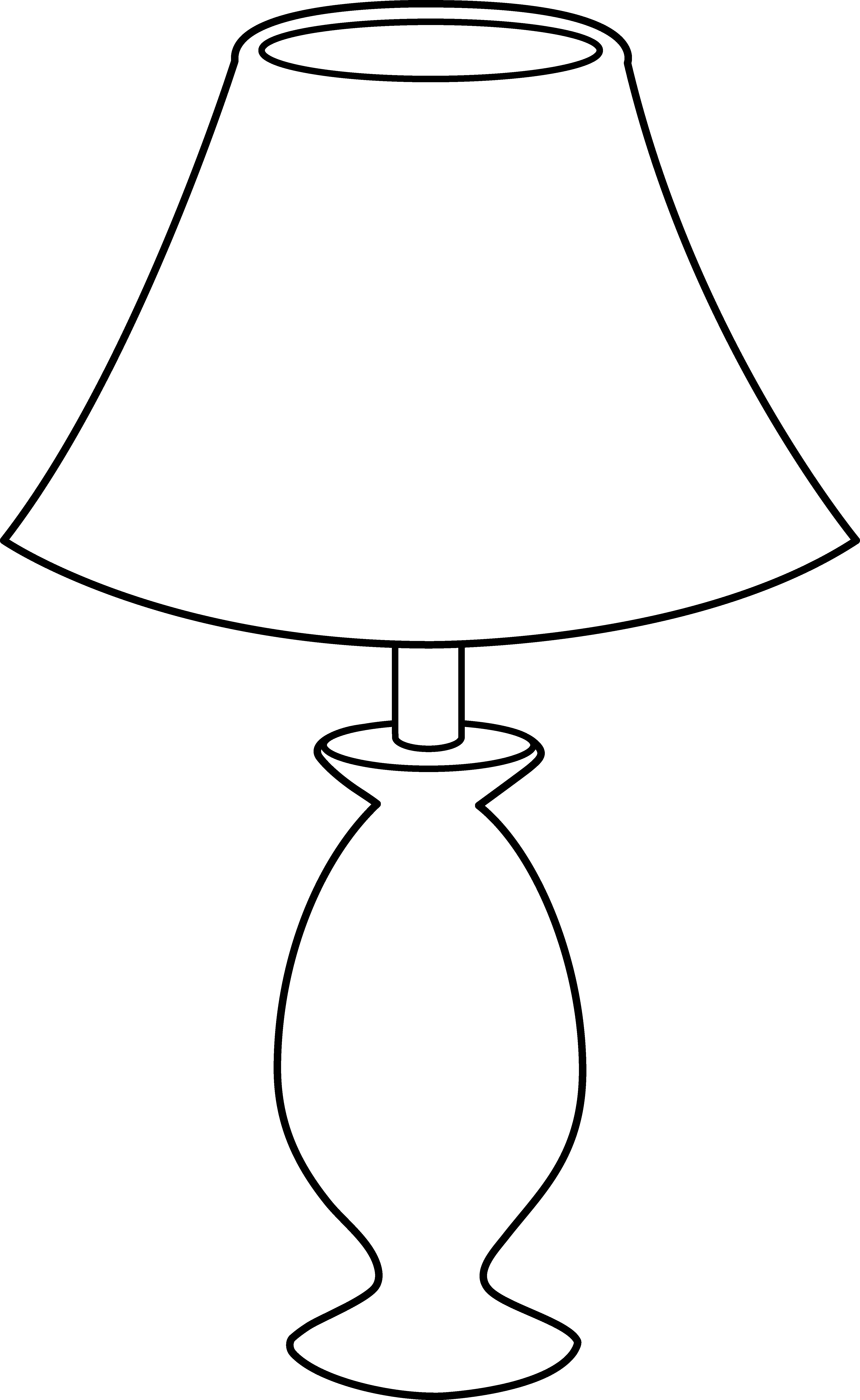 Monochrome Clipart Lamp - Table Lamp Pencil Drawing (338x550), Png Download