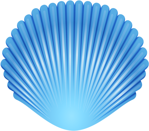 Blue Seashell Transparent Png Clip Art Image - Seashell Clipart Transparent Background (600x527), Png Download