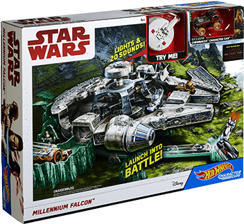 1 Millennium Falcon™ Track Set - Hot Wheels Millennium Falcon Playset (371x343), Png Download