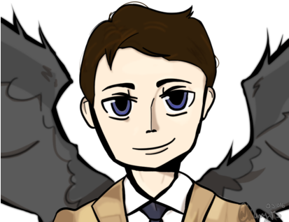 The Angel, Castiel - Cartoon (412x330), Png Download