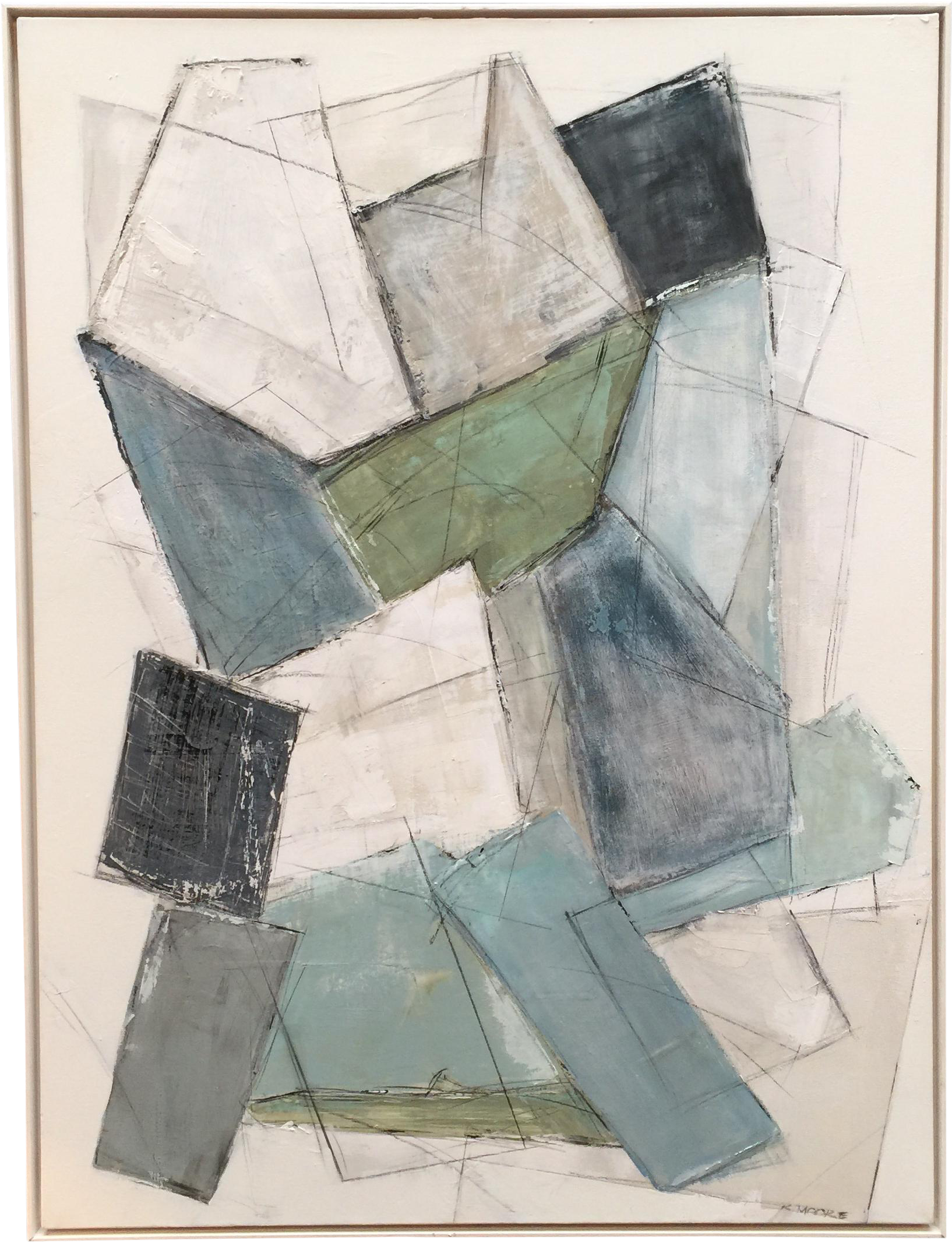 Large Kimberly Moore Rectilinear Acrylic Painting - Painting (1814x2367), Png Download