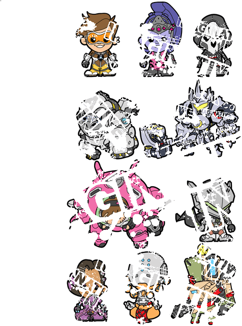 Bastion, Dva, Genji, Overwatch, Reaper, Reinhardt, (600x640), Png Download
