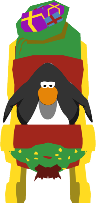 Santa's Sleigh Ig Front - Club Penguin (335x708), Png Download