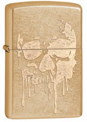 207g Grunge Skull Clc17 - Zippo Gold Dust (400x400), Png Download