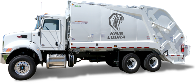 Left Side View Of A New Way King Cobra Rear Loader - Garbage Truck Png Side View (700x465), Png Download