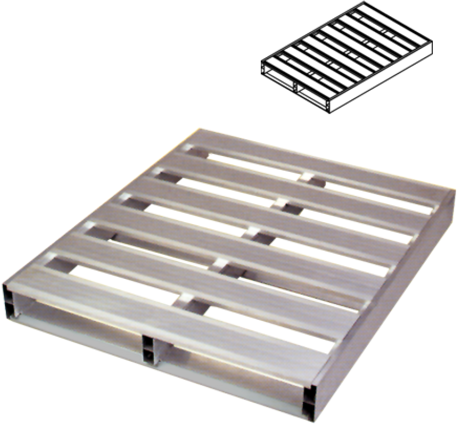 40” X 48“ Lightweight Aluminum Pallet - Lm Container 100pla1528-a Lightweight Aluminum Stringer (1000x1000), Png Download