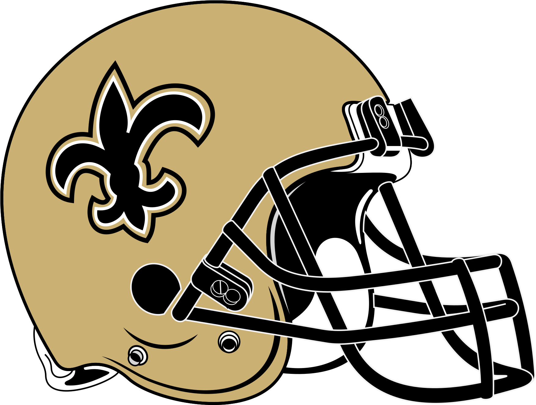 New Orleans Saints Helmet Rightface - Atlanta Falcons Helmet Png (2000x1550), Png Download