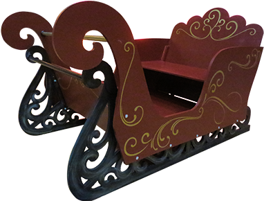 Santa's Sleigh - Carriage (525x340), Png Download