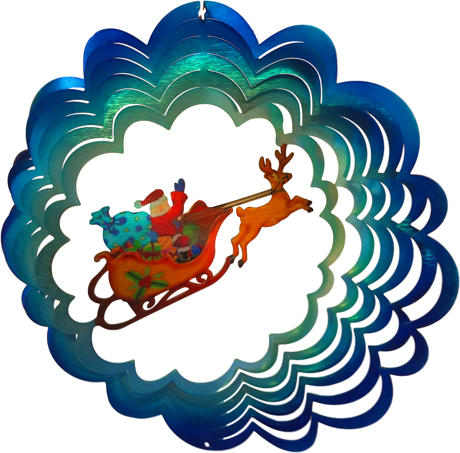 Christmas Santa's Sleigh Holiday Wind Spinner - Christmas Santa's Sleigh (1774x1660), Png Download