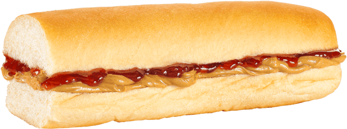 Peanut Butter And Jelly Sandwich Png - Sandwich (710x387), Png Download