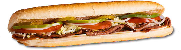 Smoked Ham Roasted Turkey Breast Roast Beef - Sub Sandwich Transparent (757x280), Png Download