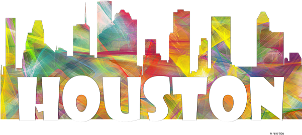 Click And Drag To Re-position The Image, If Desired - Marlene Watson 'houston Texas Skyline Mclr-2' Canvas (600x400), Png Download