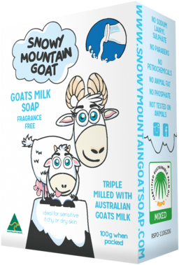 100g Original Goats Milk Soap Snowy Mountain Goat Soap - Snowy Mountain Goat Goats Milk & Lavender Soap (600x600), Png Download