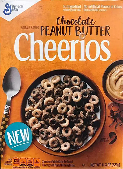 Chocolate Peanut Butter Cheerios - Peanut Butter Chocolate Cheerios (1111x736), Png Download