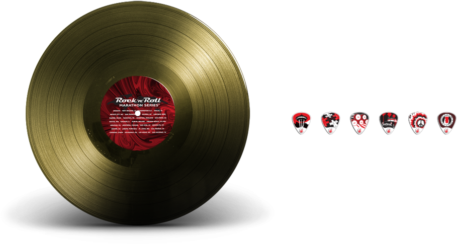 Gold Vinyl Record Psd Mockup - Circle (1000x708), Png Download