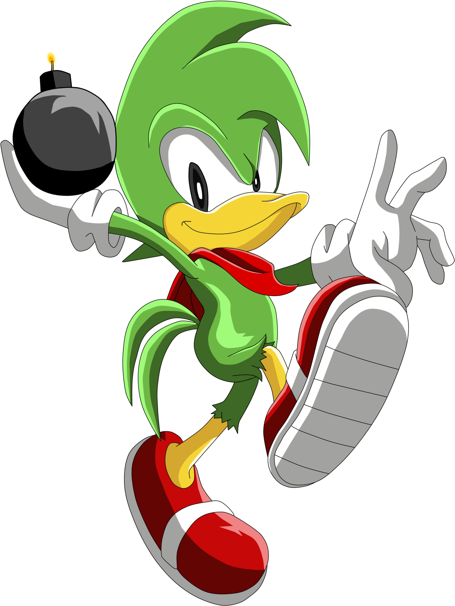 Bean The Dynamite By Songokukai-d4h0dbr - Sonic Vector The Crocodile Metal (1600x2105), Png Download