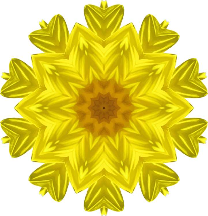 Chrysanthemum Common Sunflower Transvaal Daisy Yellow - Kaleidoscope Openclipart Flower (718x750), Png Download