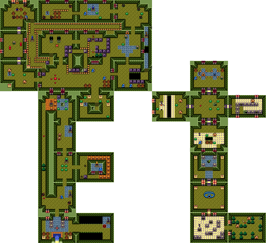 Key Cavern Map - Link's Awakening Level 3 Map (1120x1023), Png Download