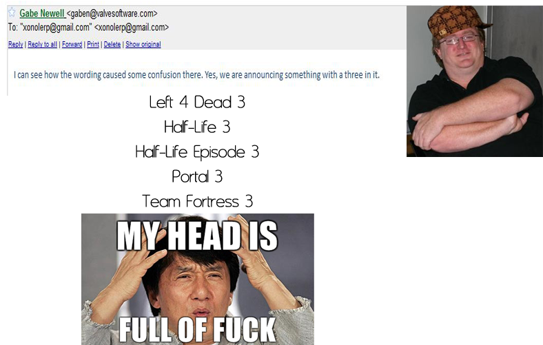 Scumbag Gabe Newell - My Mind Is Full (800x500), Png Download