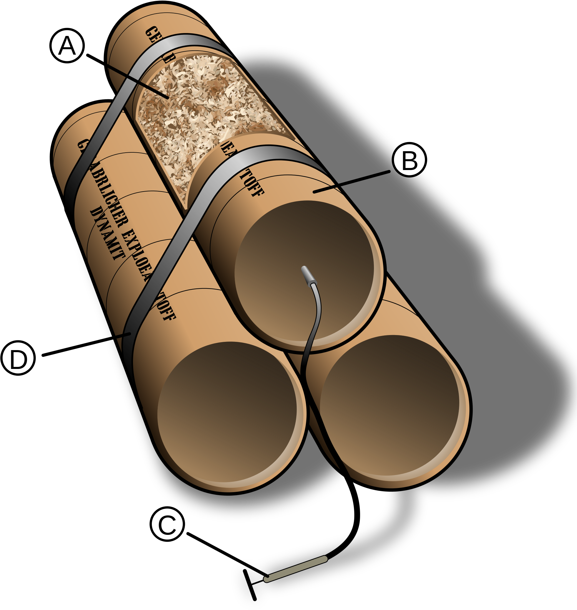 Open - Labeled Diagram Of Dynamite (2000x2200), Png Download