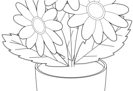 Download Wallpaper - Drawing Vase With Flowers (450x300), Png Download