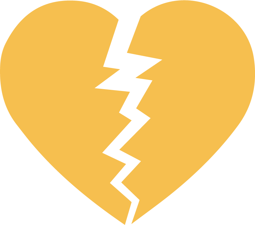 Back To Moving Next Steps - Broken Heart Yellow Png (828x732), Png Download
