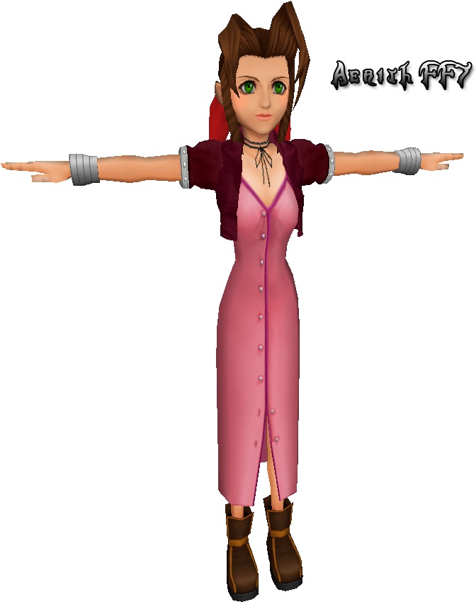 Aerithwholewip2 ] - Cartoon (682x857), Png Download