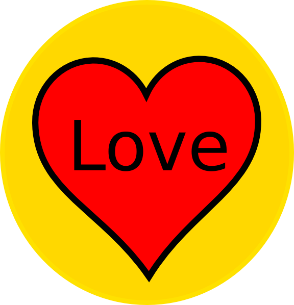 Red And Yellow Heart (576x598), Png Download