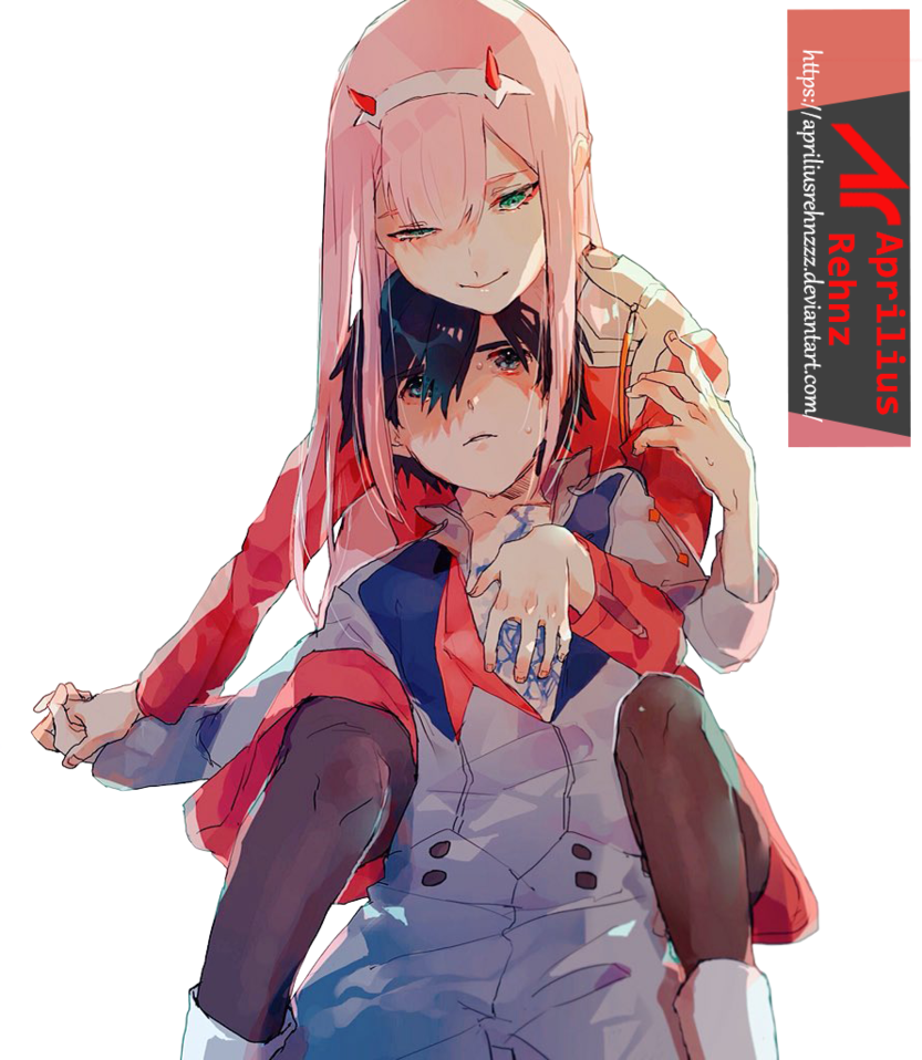 Hiro X Zero Two (833x958), Png Download