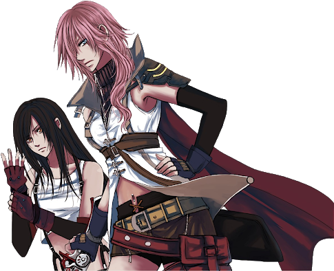 Photo - Final Fantasy Lightning X Tifa (530x398), Png Download
