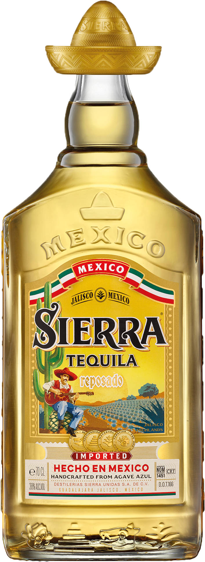Sierra Gold Tequila 700ml Bottle - Sierra Tequila Gold (1600x2000), Png Download