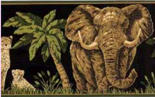 Dark Moss Jungle Animals Wallpaper Border (500x500), Png Download