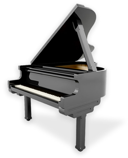 A Black Grand Piano - Piano (413x509), Png Download
