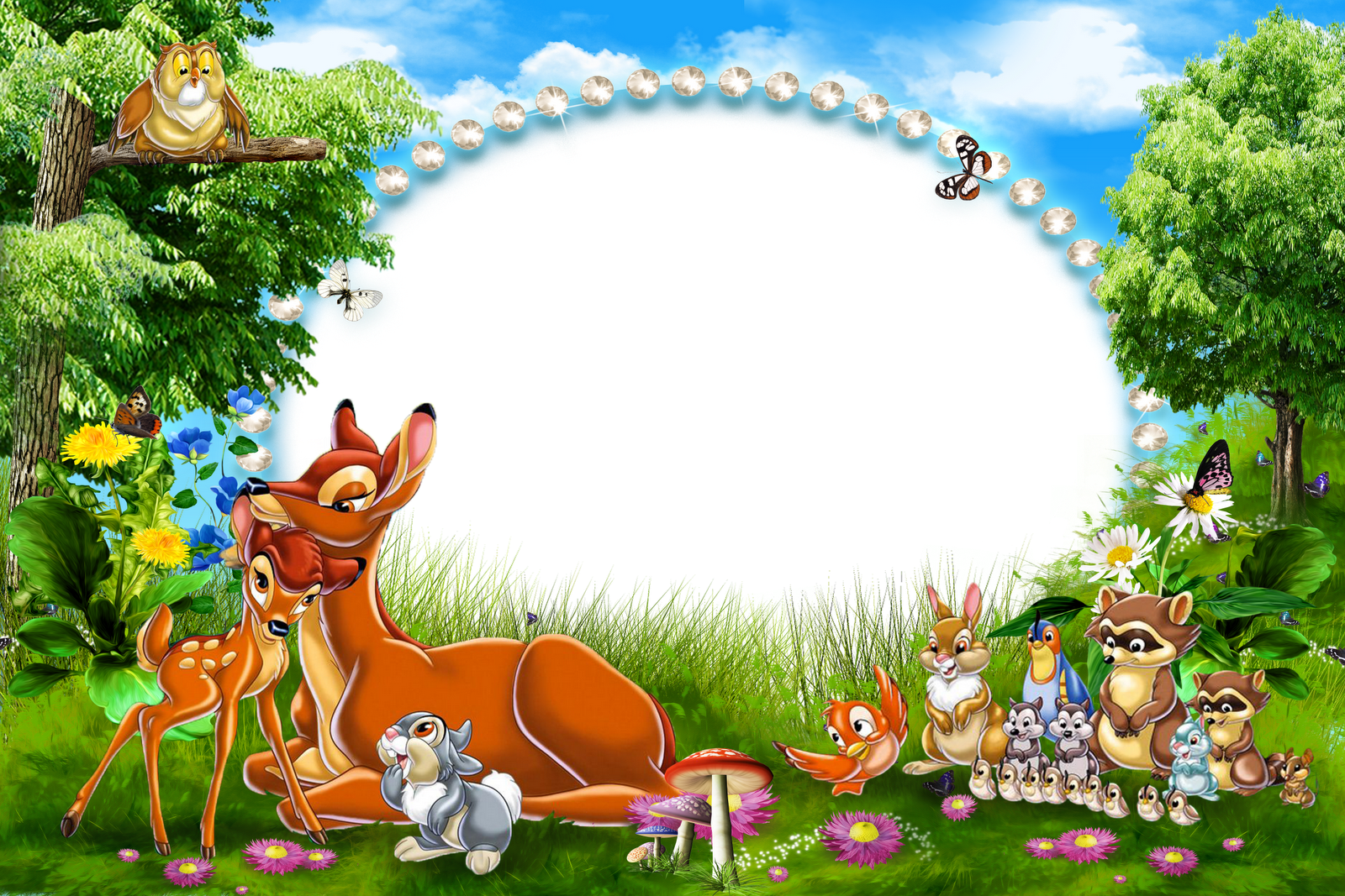 Gifs Y Fondos Pazenlatormenta - Bambi Deer Cartoon 32x24 Wall Print Poster (1600x1067), Png Download