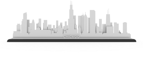 Chicago Stainless Steel Skyline - Chicago Skyline Png (480x360), Png Download