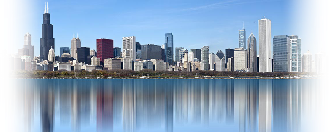 Chicago Skyline Banner - Chicago (1400x535), Png Download