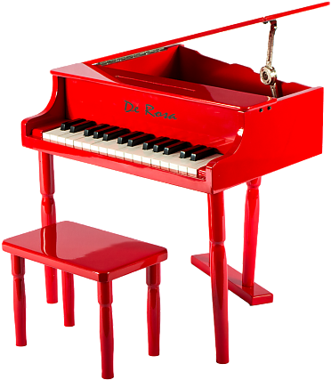 De Rosa Pa303r-rd Baby Grand Piano W/mini Piano Bench - Bridgecraft Black Mini Grand Piano (421x620), Png Download