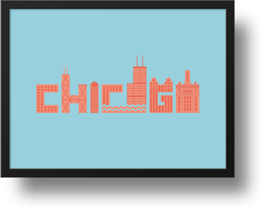 Chicago Skyline - Chicago (521x419), Png Download