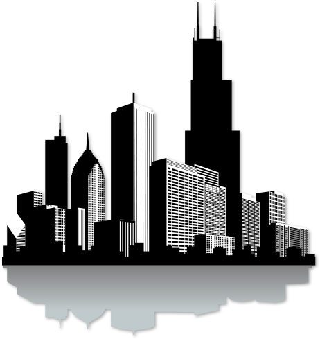 We Rent Out High Quality 1/100th Scale Replicas Of - Vector City Of Chicago (504x497), Png Download