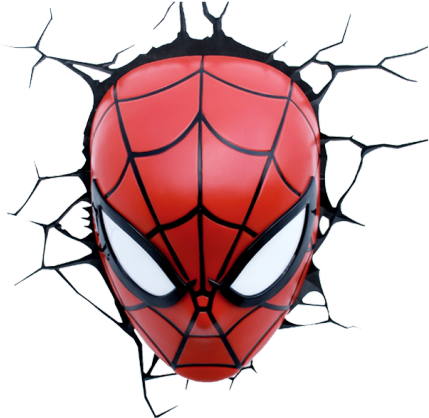 3d Light Fx Spider-man Face Wall Light - Marvel Spider-man Mask 3d Light (480x480), Png Download