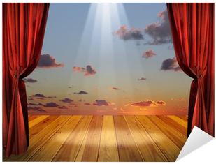 Theater Stage With Red Curtains And Spotlights Sticker - Atelier De Théâtre (400x400), Png Download