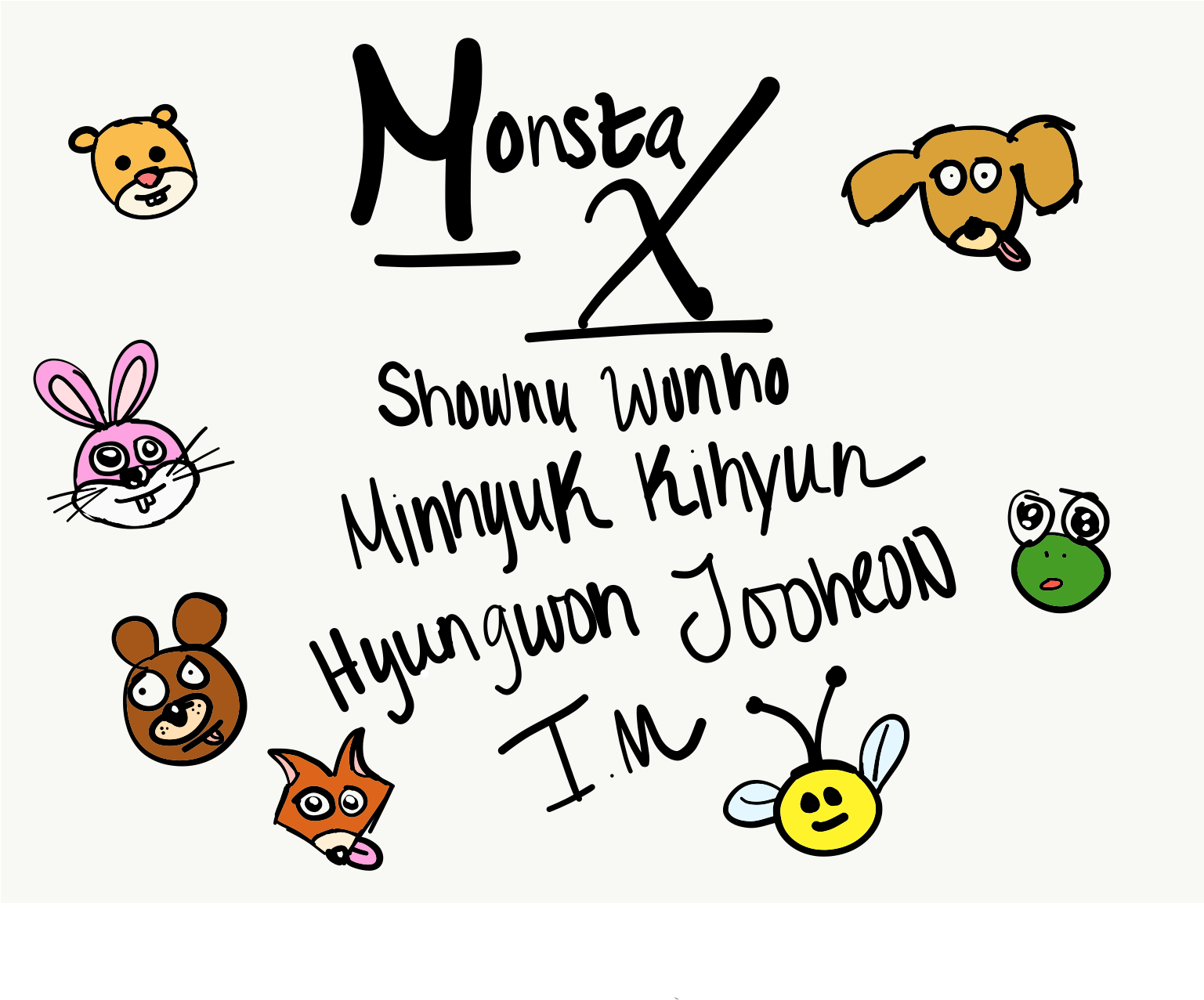 I Drew Monsta X In Their Animal Forms - Drawing (2048x1536), Png Download