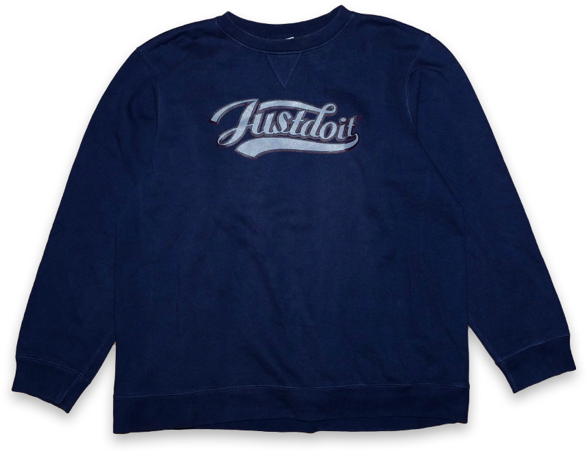 Vintage Nike Just Do It Sweatshirt Navy - Shirt (900x900), Png Download