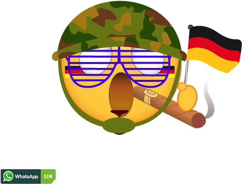 Erschrockenes Emoji Mit Deutschland Flaggen Makeup - Whatsapp (500x500), Png Download