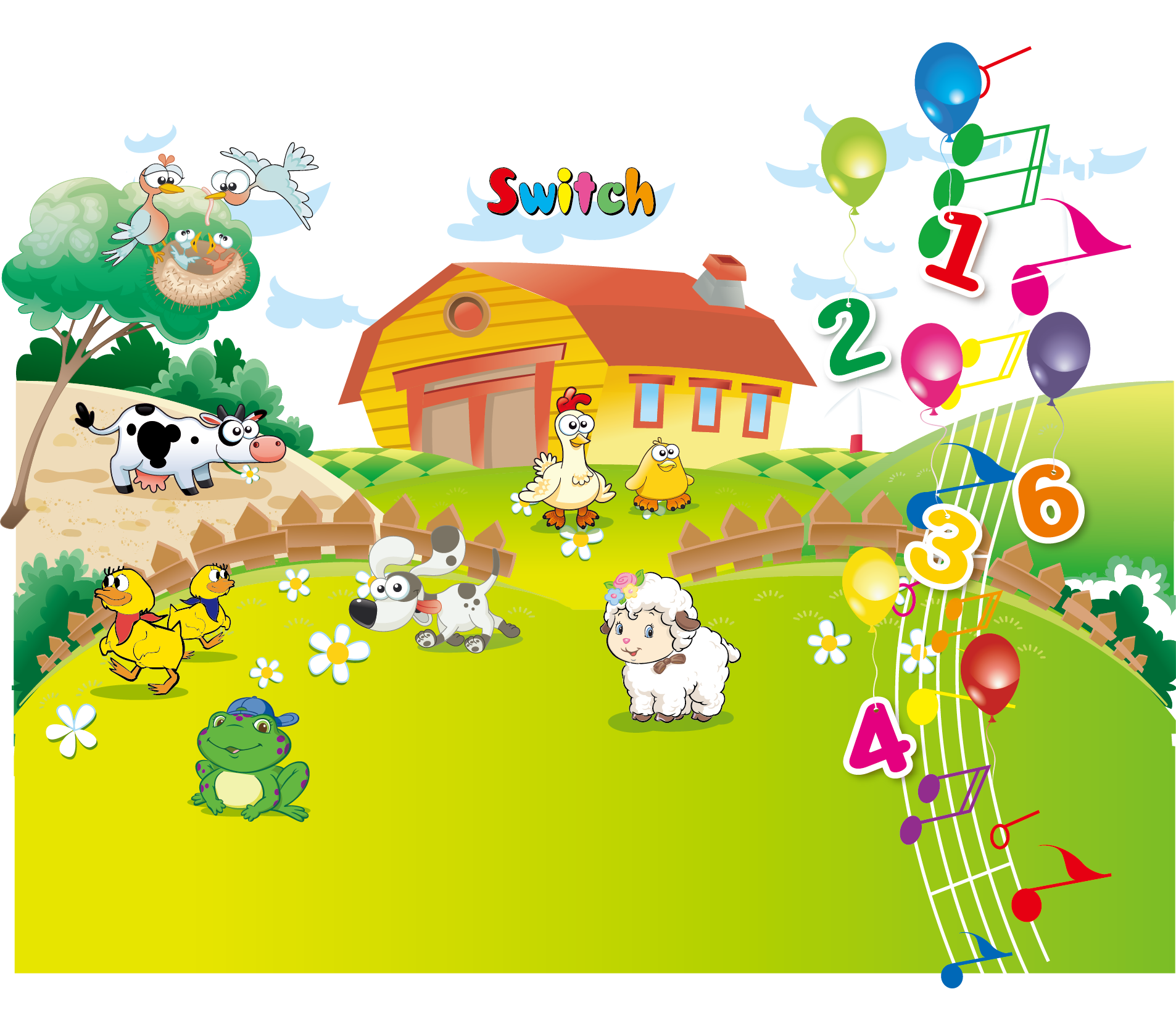 Cartoon Farm Illustration - Illustration (1906x1636), Png Download